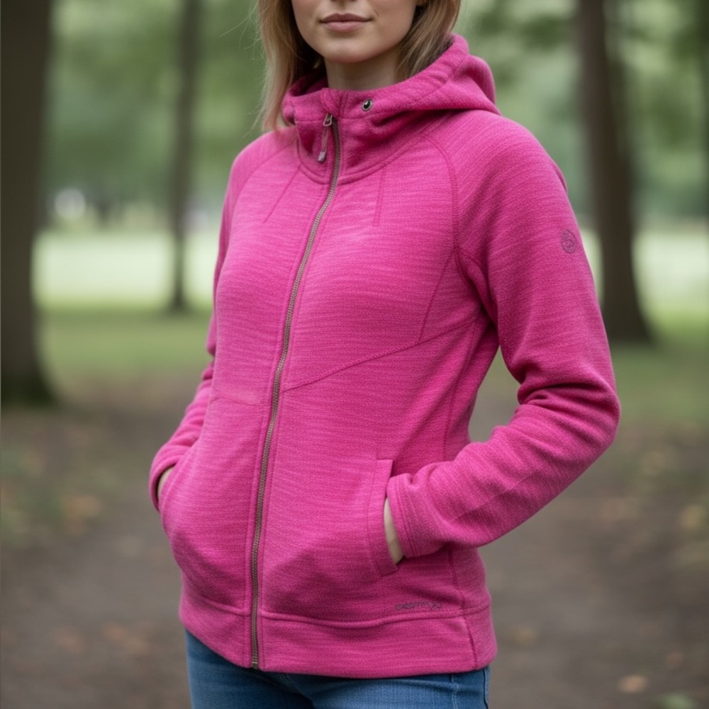 Exofficio fleece hoodie zip front M